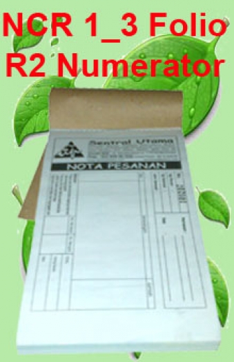 Nota  / Kwitansi NCR sepertiga folio rangkap dua numerator