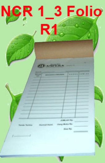 Nota  / Kwitansi NCR sepertiga folio rangkap satu